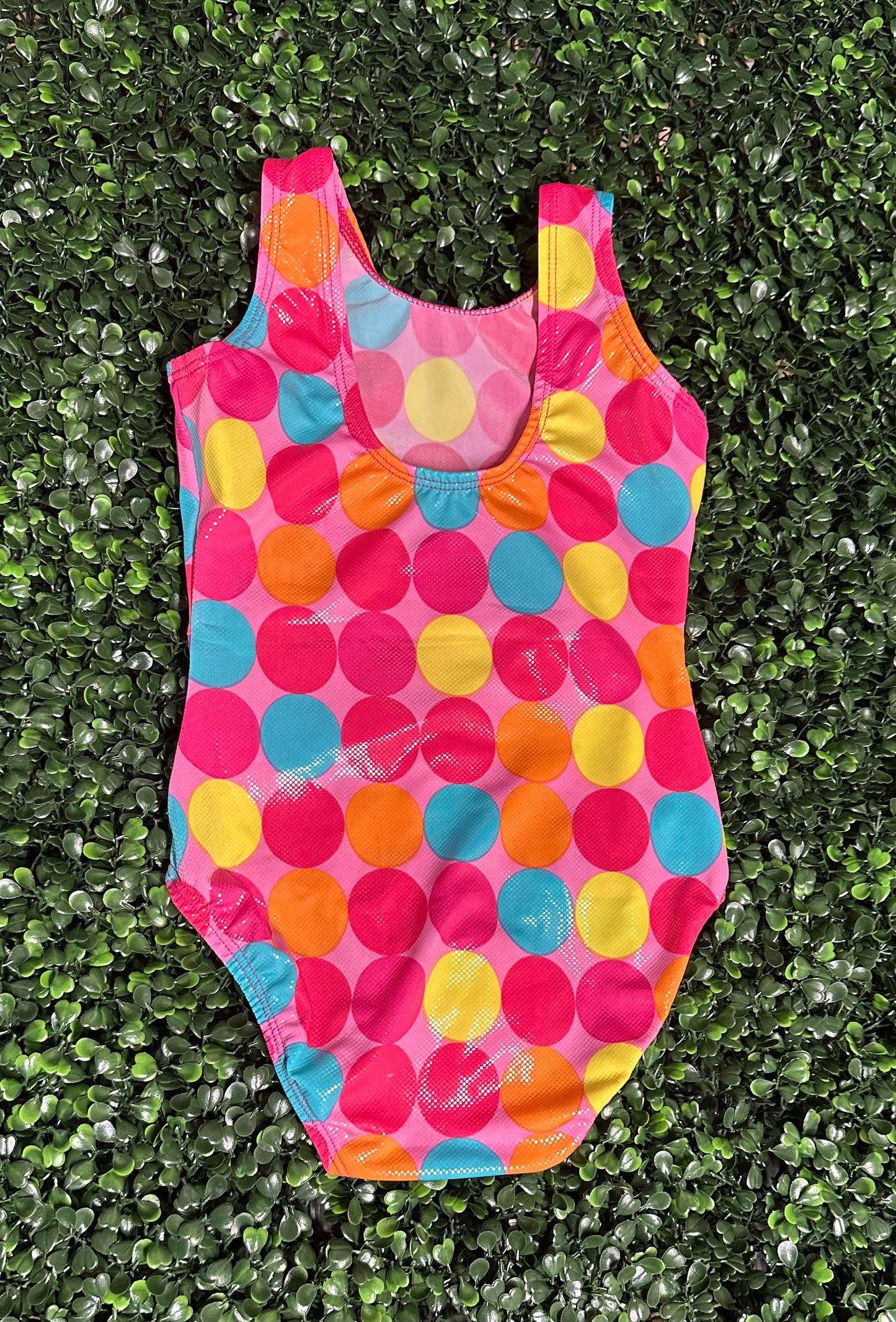 Pink Curve with Multi Dot Leotard