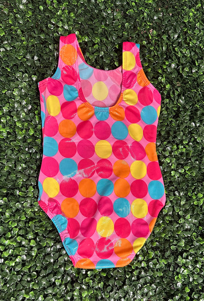Pink Curve with Multi Dot Leotard