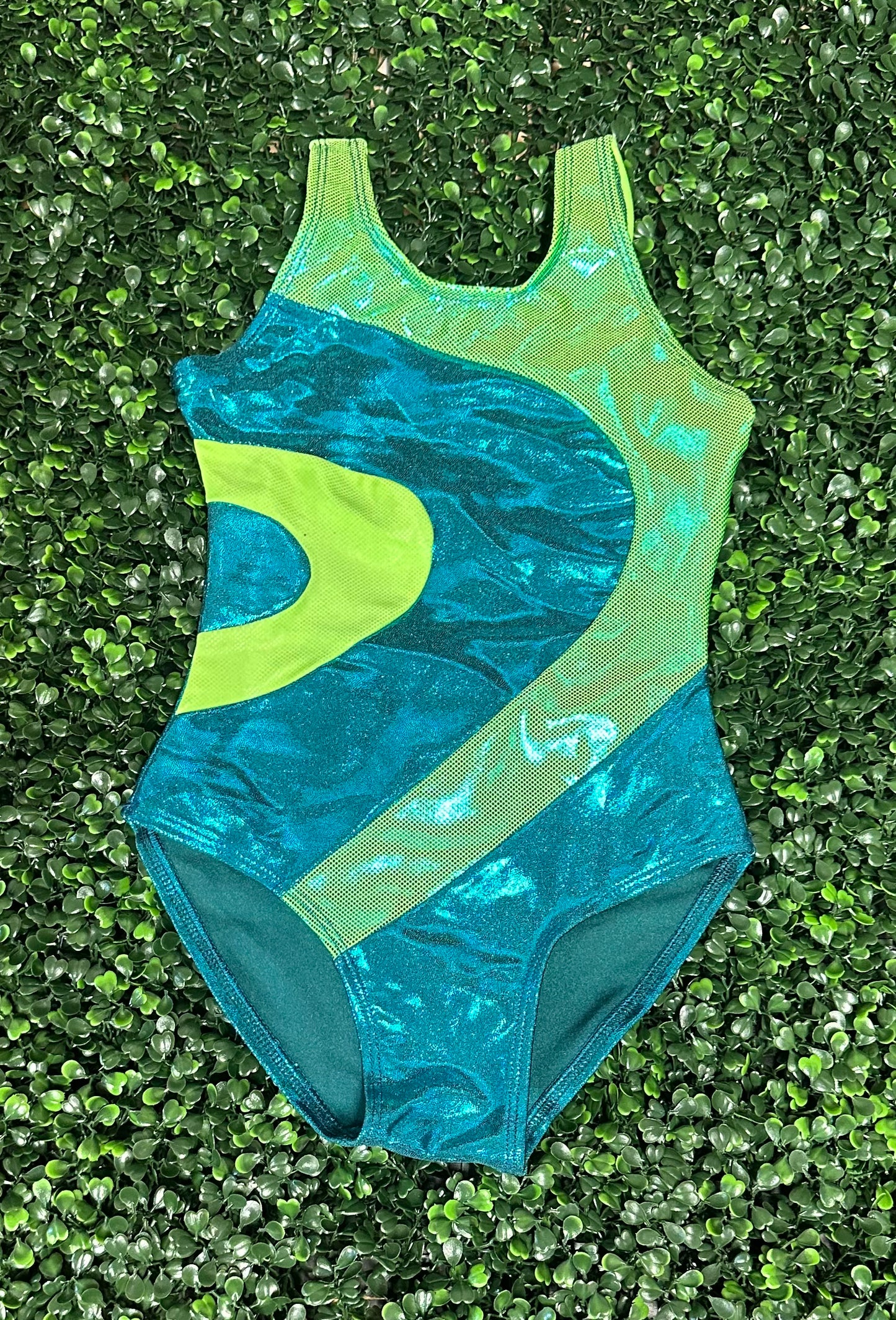 Teal & Neon Green Leotard