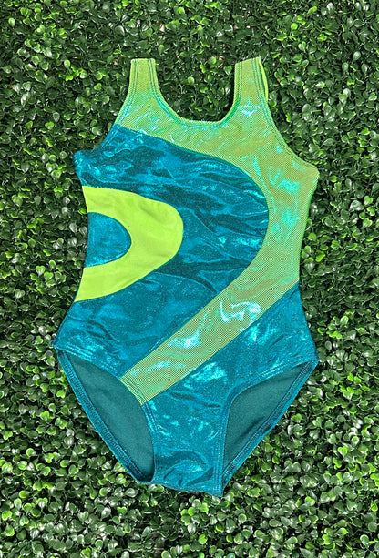 Teal & Neon Green Leotard