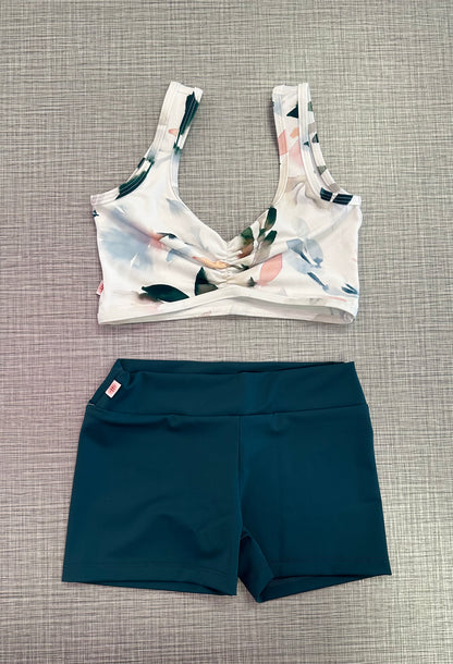 Demi Floral Pinch Front Top Short Set