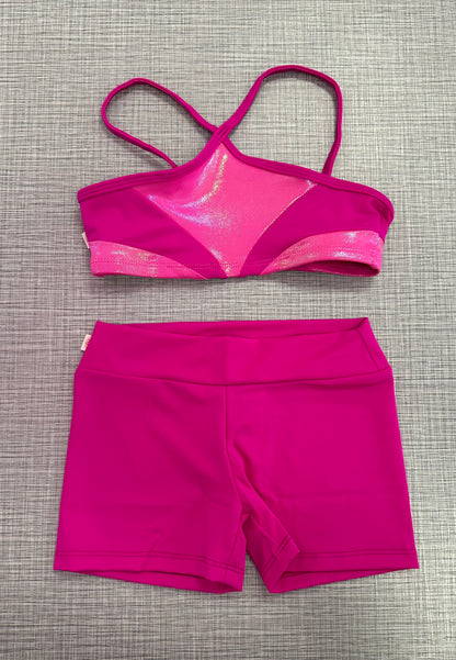 Demi Sparkle Criss Cross Top Short Set