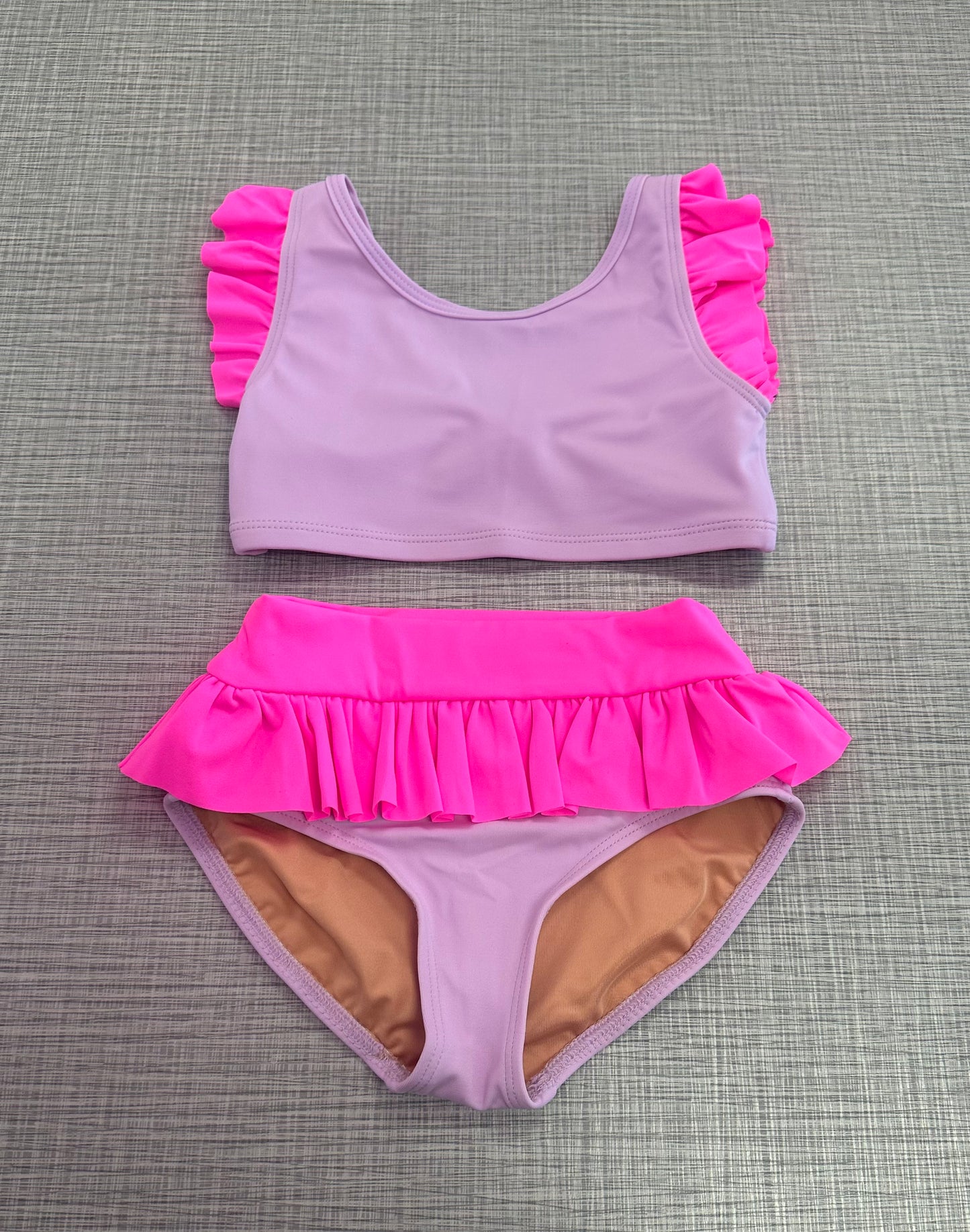 Custom Limited Edition Lilac & Neon Pink Ruffle Set