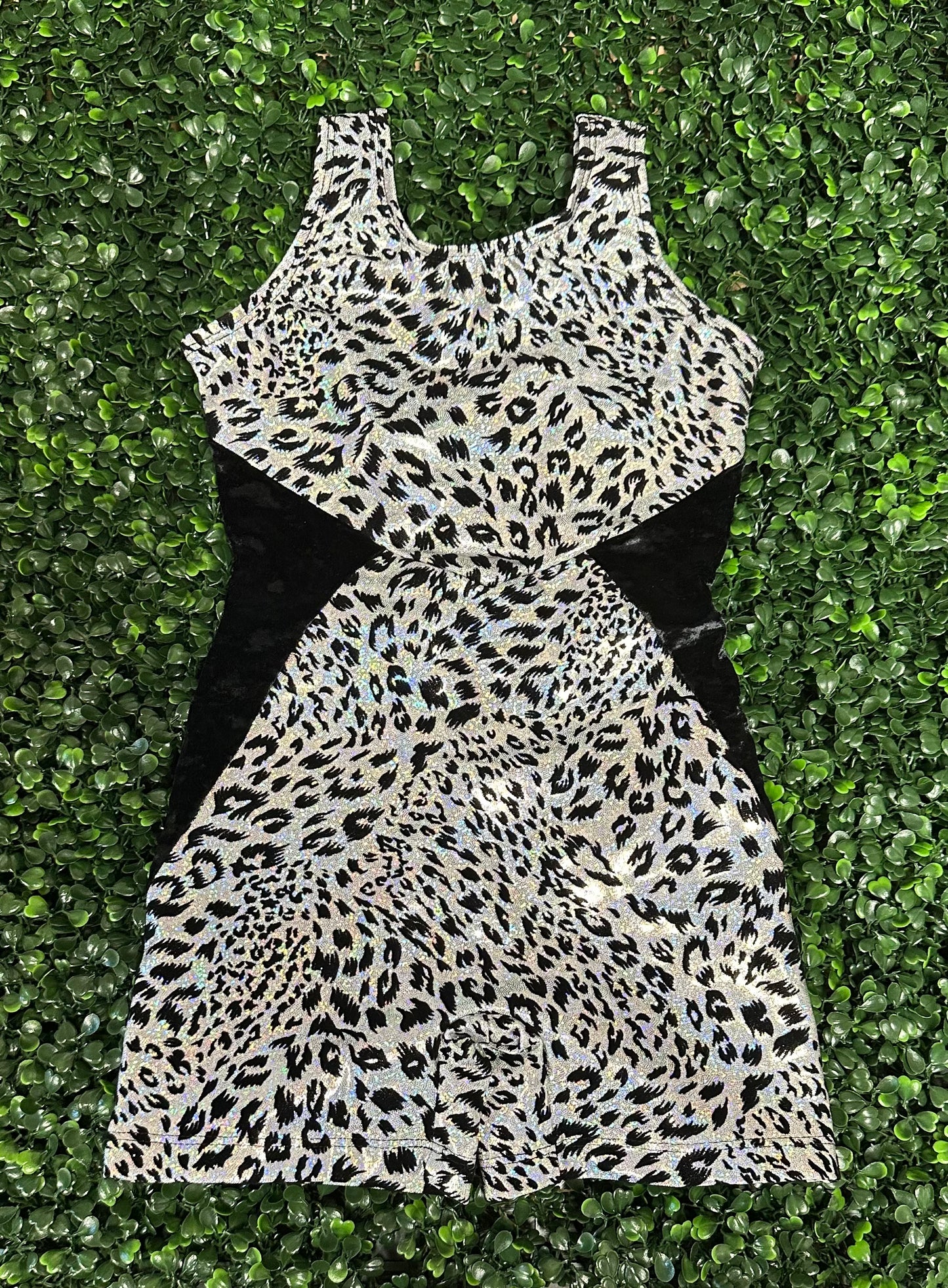 Black Velvet Leopard Biketard