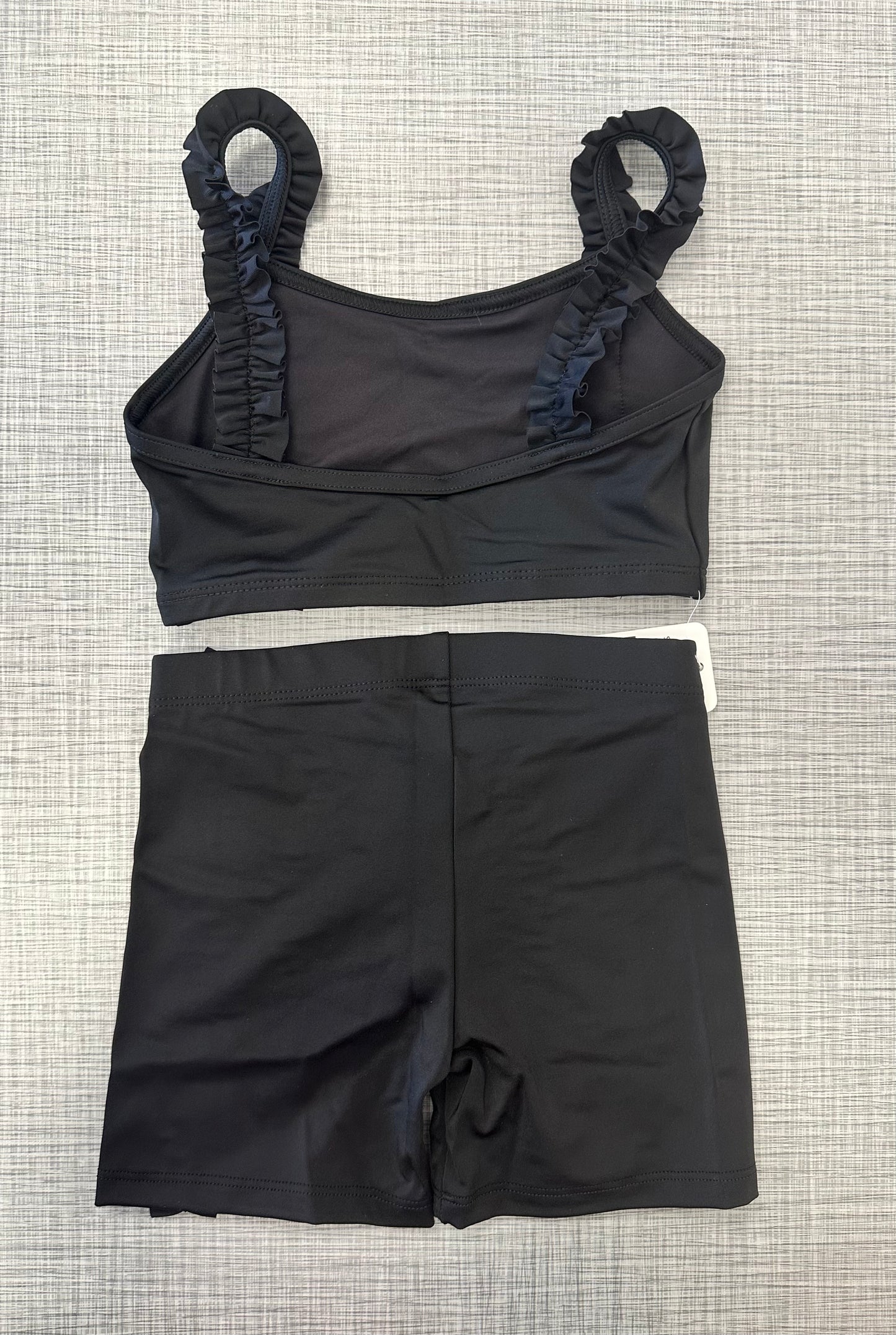 Custom Made Black Ruffle Short Set