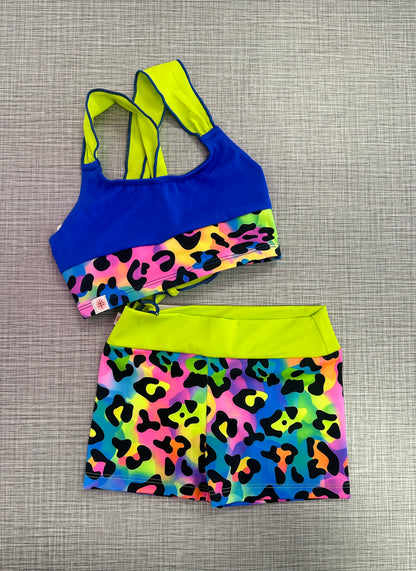 Demi Neon Jungle Tie Back Short Set
