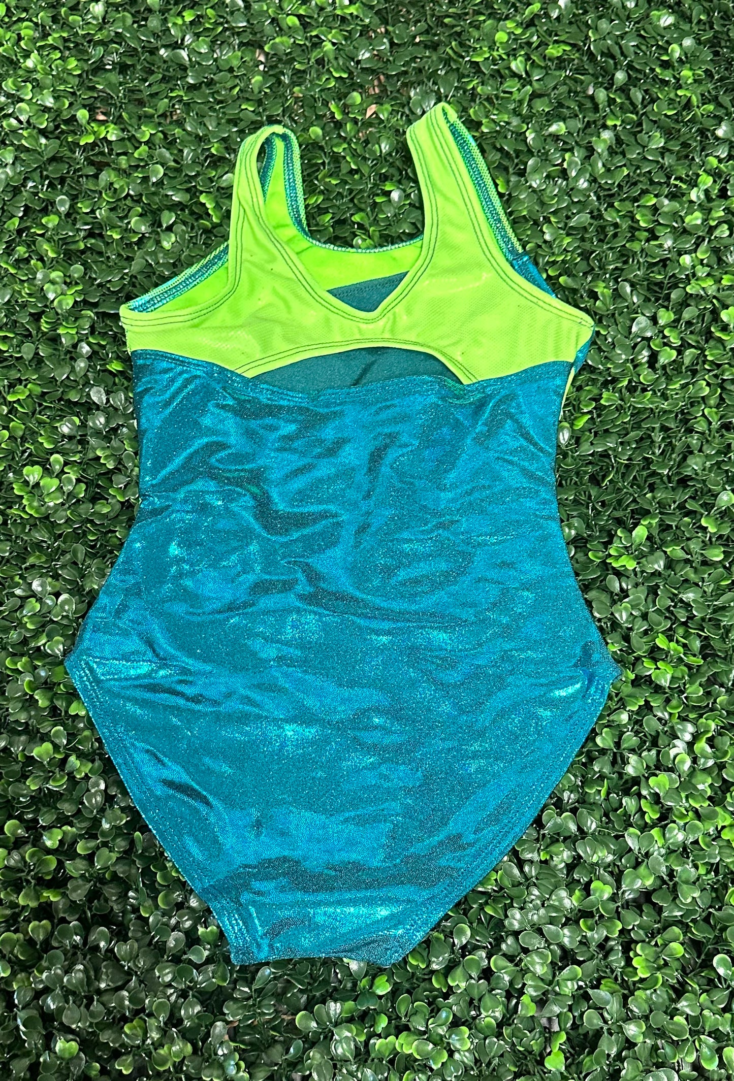 Teal & Neon Green Leotard
