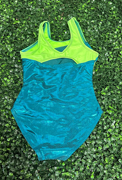 Teal & Neon Green Leotard