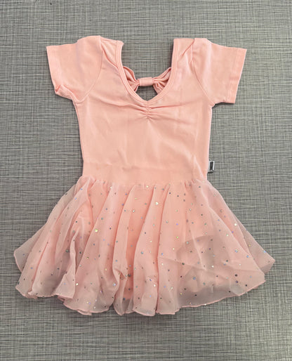 Pinch Front Bow Back Cap Sleeve Leotard