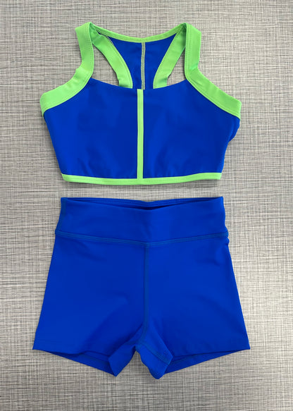 Halter 2-Tone Top & Solid Short Set