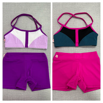 Demi Bra Top & Solid Short Set
