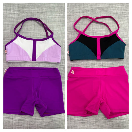 Demi Bra Top & Solid Short Set