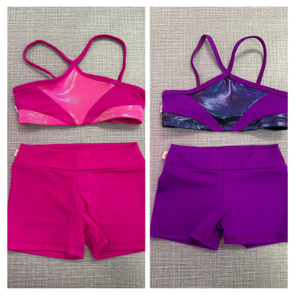 Demi Sparkle Criss Cross Top Short Set *