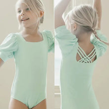 Load image into Gallery viewer, Puff Sleeve Seafoam Leotard
