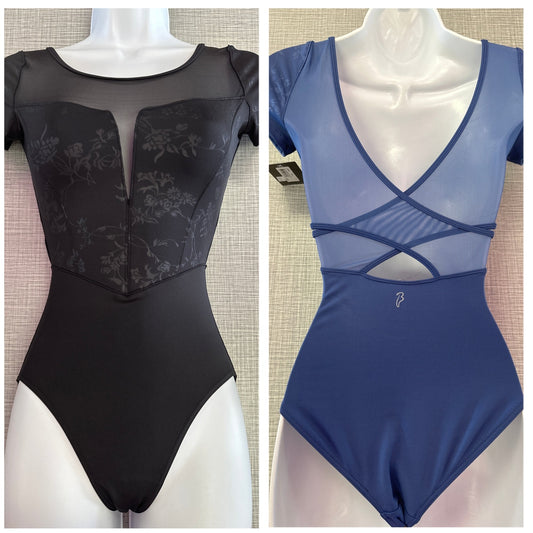 Cap Sleeve Mesh Cross Back Leotard #20006