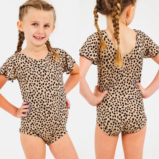 Soft Tan Leopard Leotard