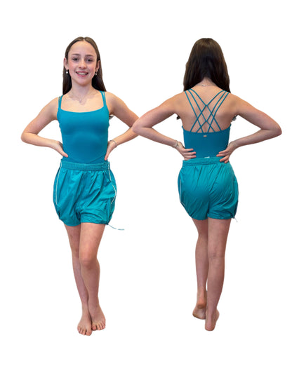 Celeste Cross Back Printed Leotard & Short Set
