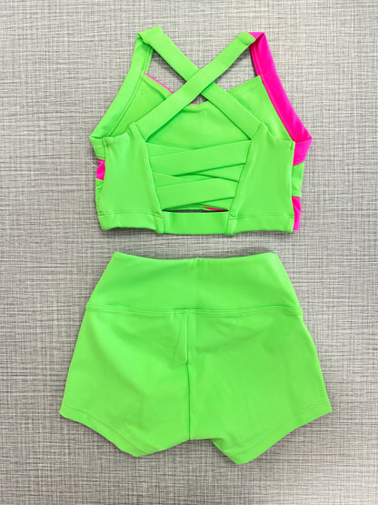 Color Block Short Set