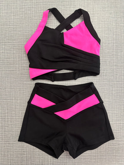Color Block Short Set