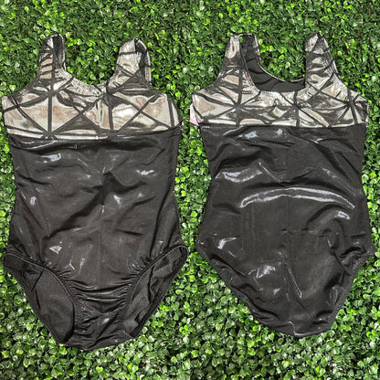 Silver Color Block Leotard