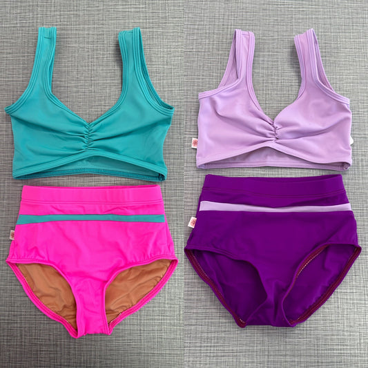 Pinch Front Bra Top with Briefs Set