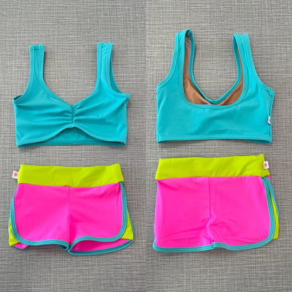 Demi Pinch Front Top & Training Short Set