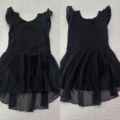 Mesh Cap Sleeve Skirted Leotard