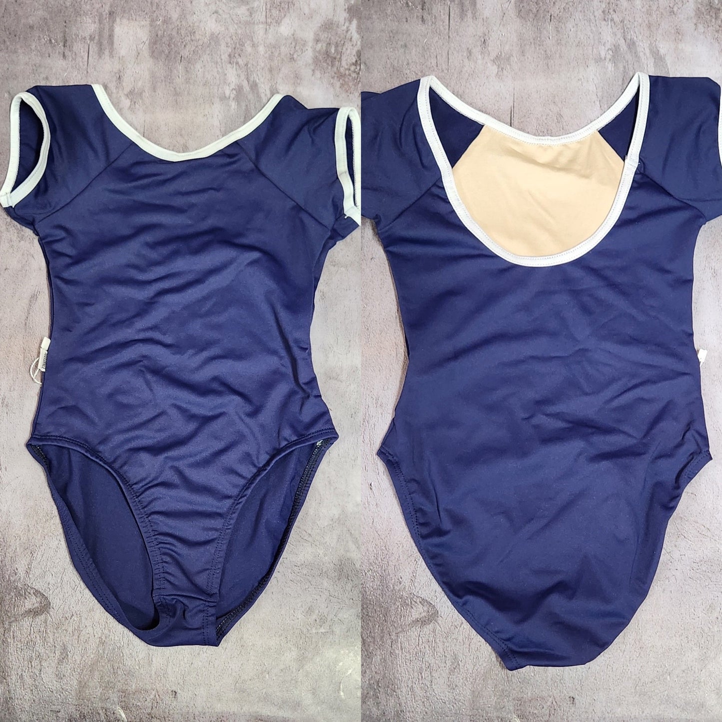 Short Sleeve Leotard with Trim