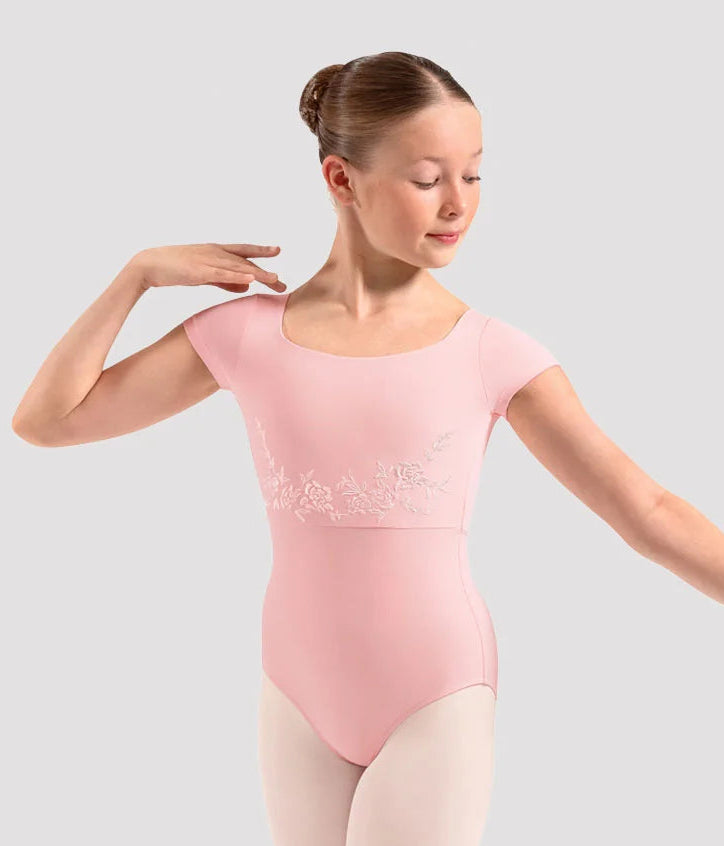 Floral Cap Sleeve Open Back Leotard #20013