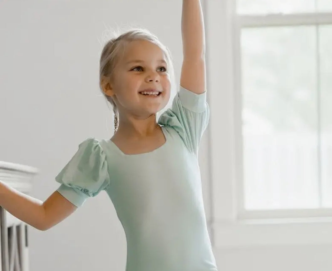 Puff Sleeve Seafoam Leotard