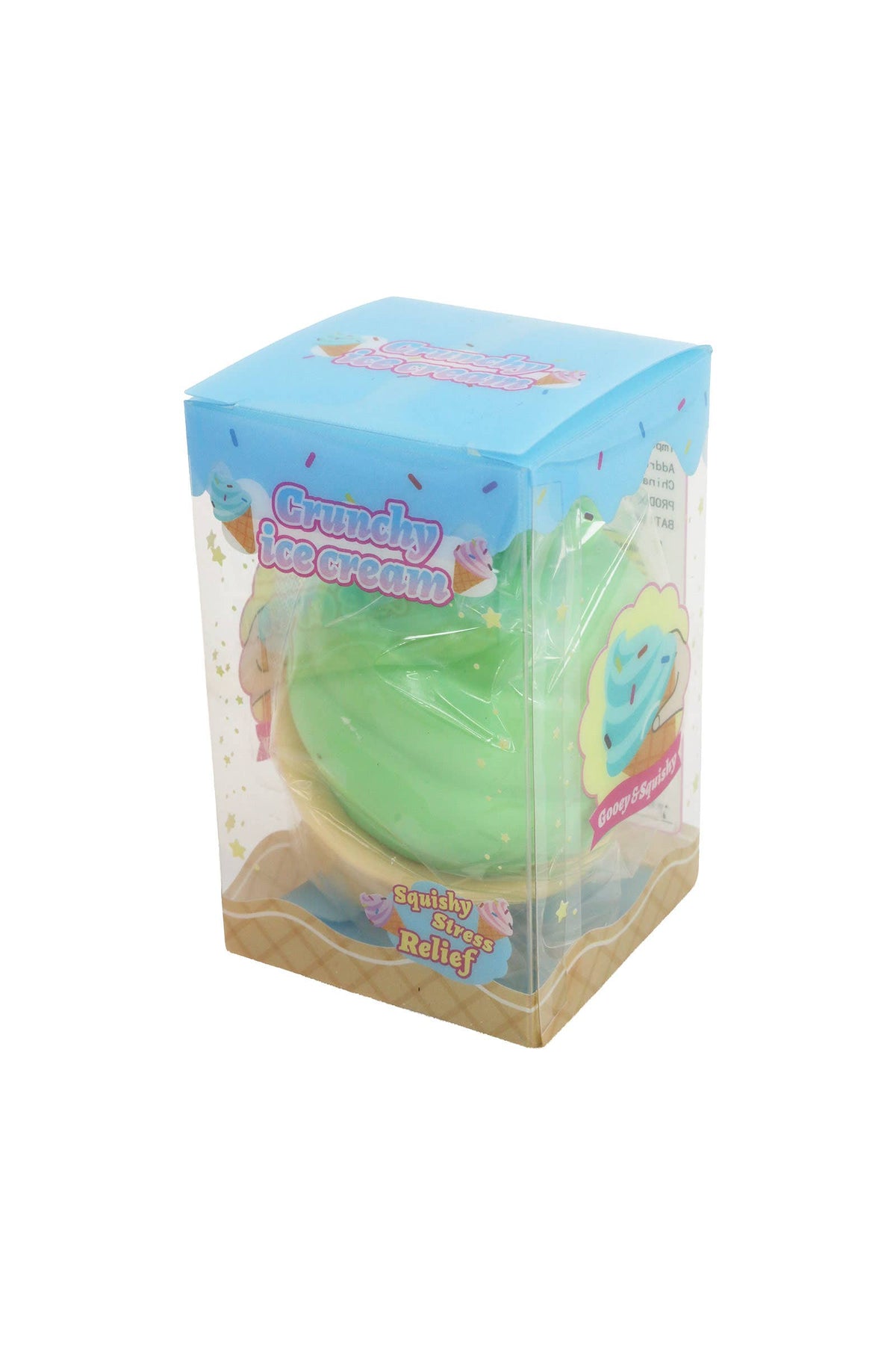 Ice Cream Cone Crunchy Bead Slime Filled TPR Squishy