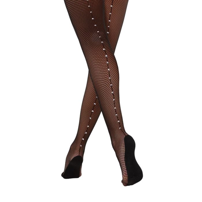 Rhinestones Professional Backseam Fishnet Tights