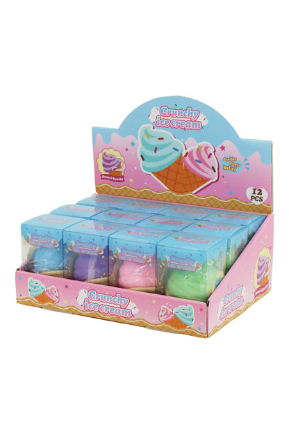 Ice Cream Cone Crunchy Bead Slime Filled TPR Squishy