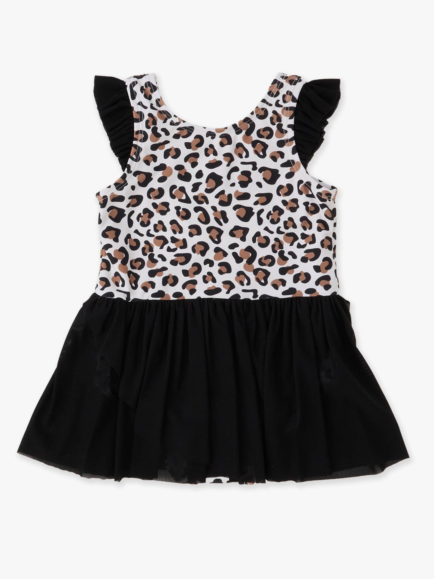 Girls Classic Leopard Flutter Sleeve Dance & Gymnastics Leotard