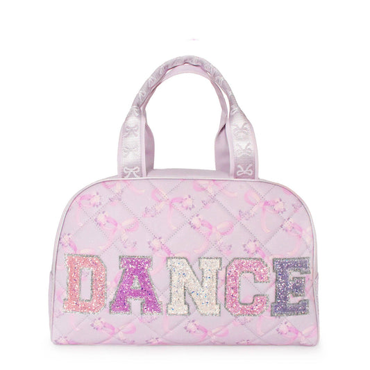 'DANCE' Quilted Floral Bow Duffle Bag