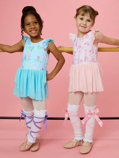 Girls White Ballet Bow Leg Warmers
