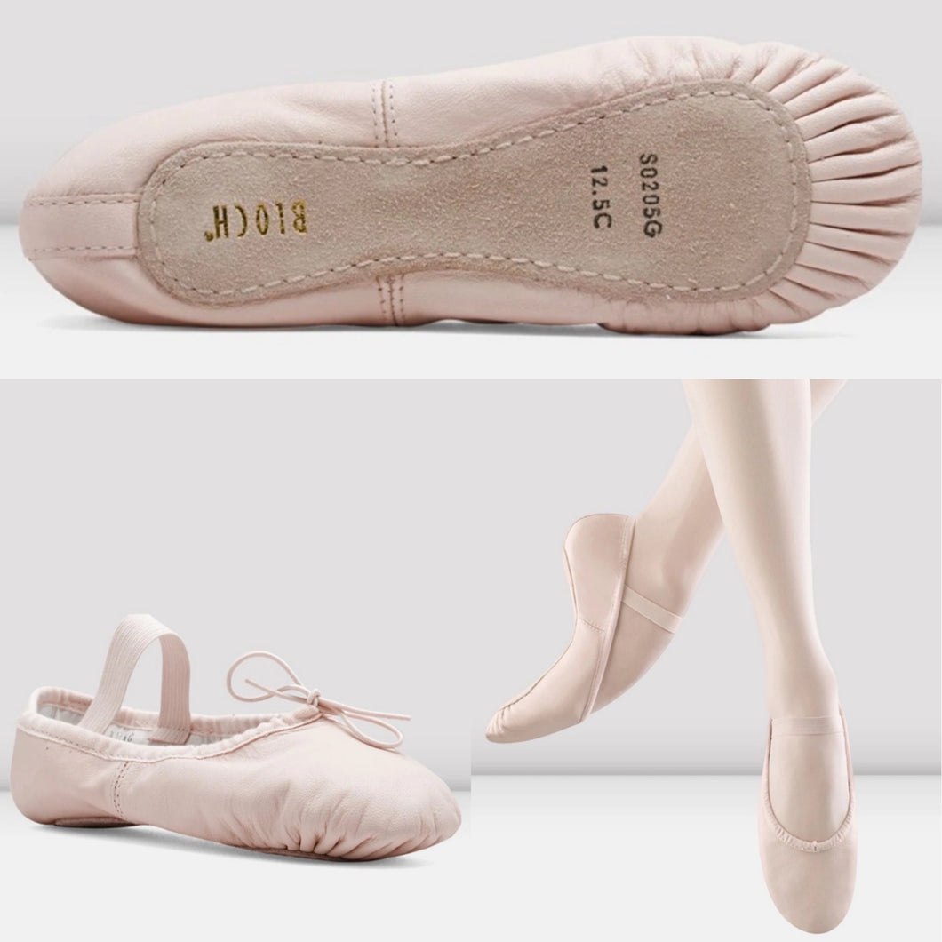 50% OFF Bloch Dansoft Leather Full Sole Ballet Shoes #205- Theatrical Pink