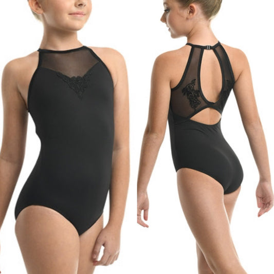 Luciana Black Mesh Leotard #23117
