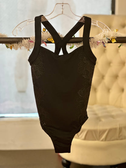 Lace Wide Strap Cami Leotard Adult Large